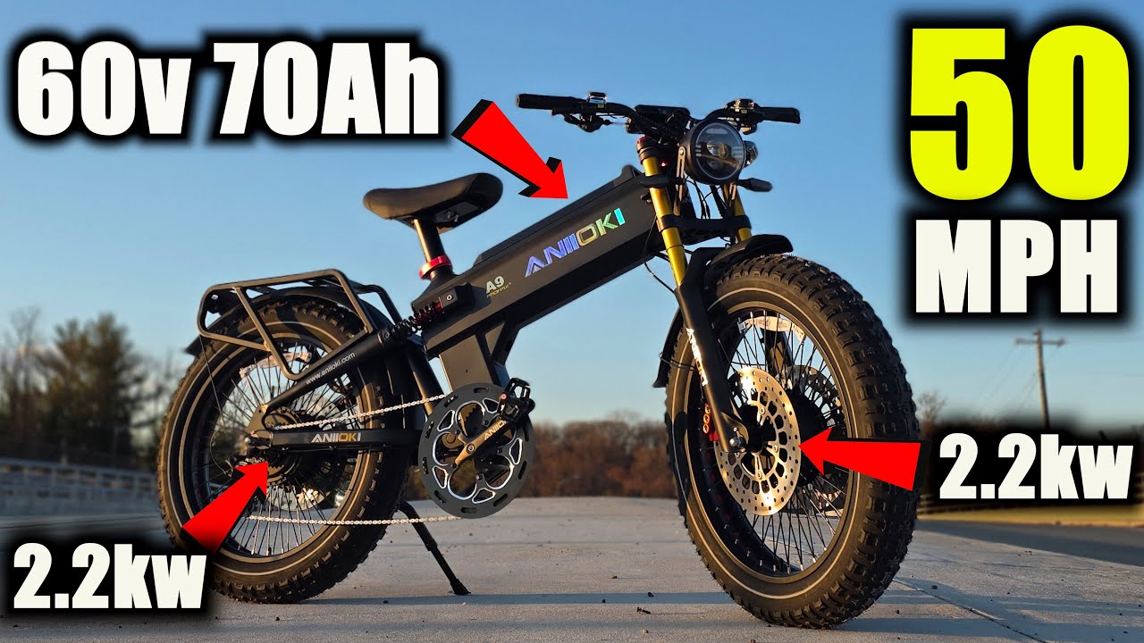 World's Biggest Ebike 2200W DUAL MOTOR Aniioki A9 PRO MAX 60V 70Ah BATTERY
